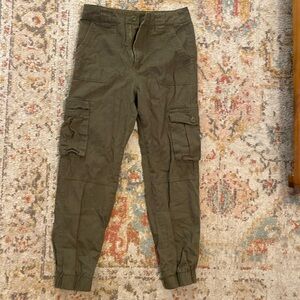 Green, cargo jogger pants